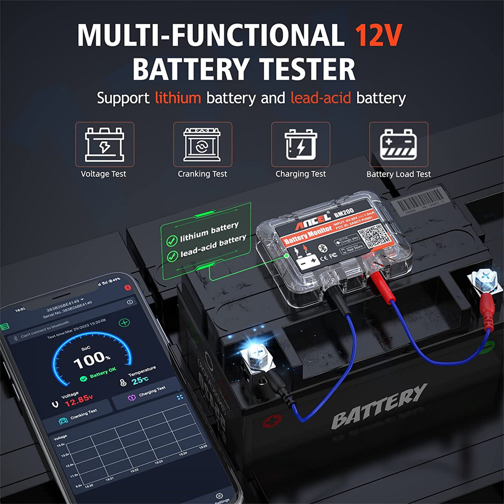 12V Car Battery Tester Bluetoo - огляд і ціна Battery Load Tester