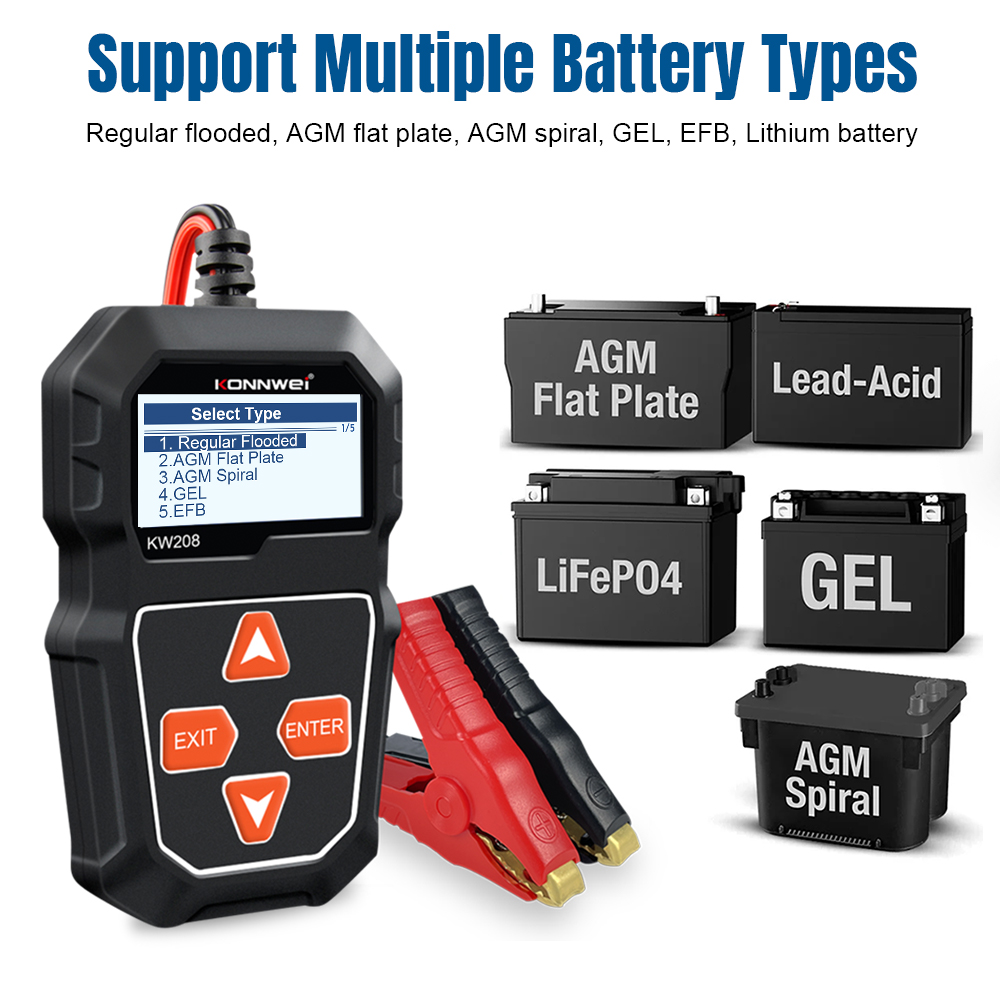 KONNWEI KW208 Professional Car - огляд і ціна Battery Load Tester